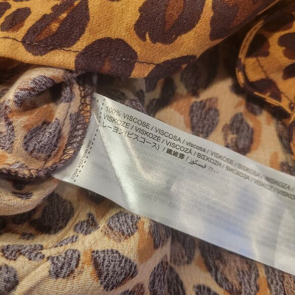 Mango Animal Print Blouse Size US 6 - Picture 4 of 8
